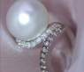 Südseeperle Ring mit braunen Diamanten