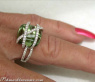 Prasiolith Ring mit Brillanten