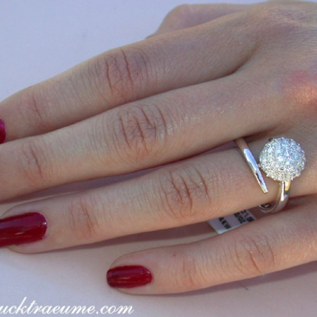 Attractive Pave Ball Diamond Ring