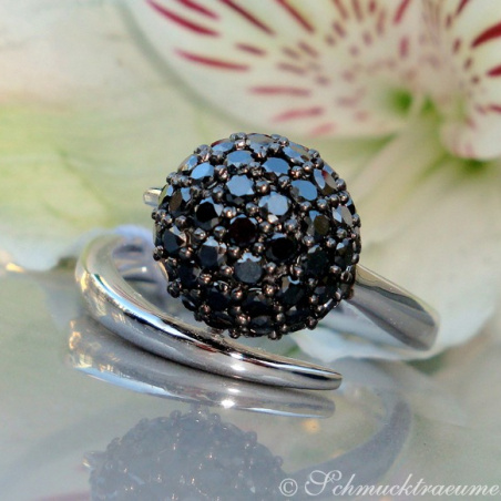 Schwarze Diamanten Kugel Ring