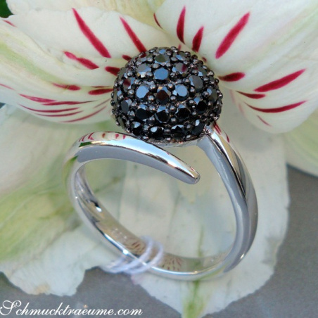 Schwarze Diamanten Kugel Ring