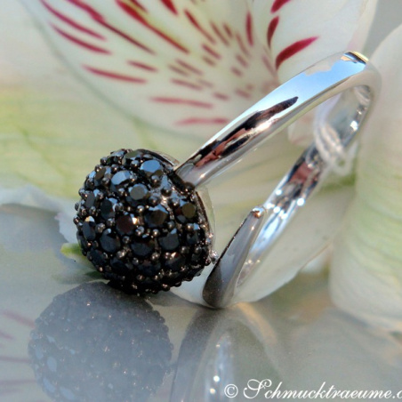 Schwarze Diamanten Kugel Ring