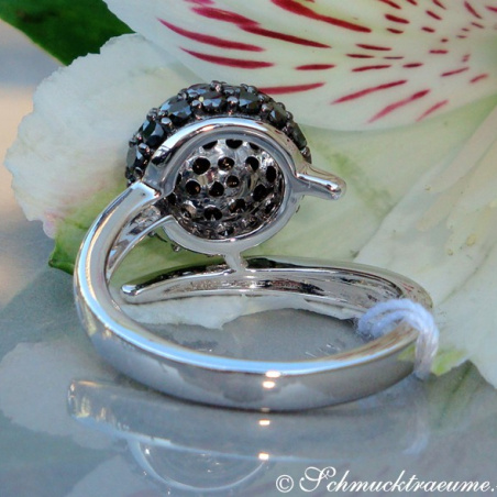 Schwarze Diamanten Kugel Ring