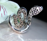 Snake Ring with Black & White Diamonds