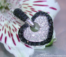 Interesting Black & White Diamond Heart Pendant