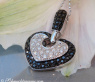Interesting Black & White Diamond Heart Pendant