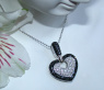 Interesting Black & White Diamond Heart Pendant