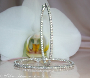 Oval Diamond Hoop Earrings