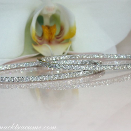 Oval Diamond Hoop Earrings