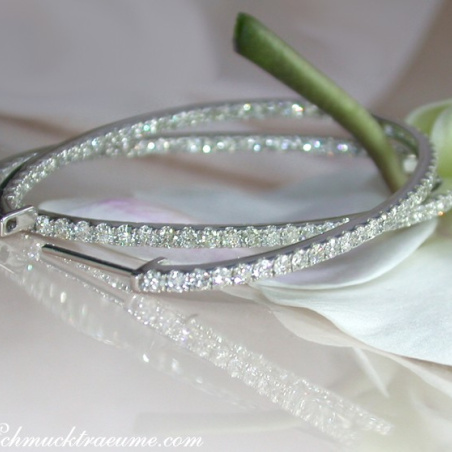Oval Diamond Hoop Earrings