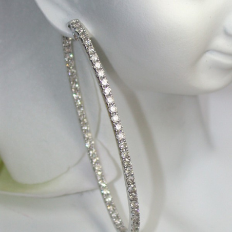 Oval Diamond Hoop Earrings
