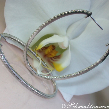 Oval Diamond Hoop Earrings