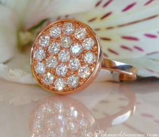 Unusual Diamond Ring in Rose Gold