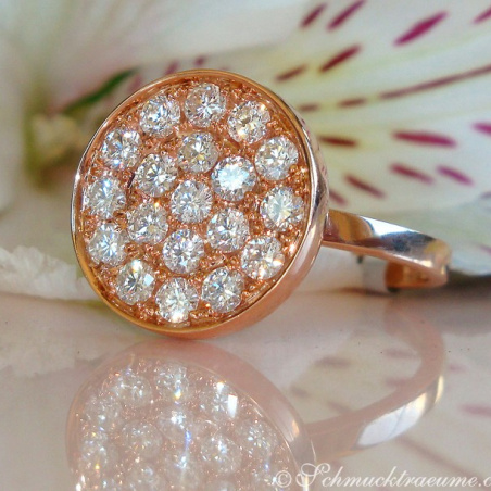 Unusual Diamond Ring in Rose Gold