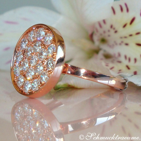 Unusual Diamond Ring in Rose Gold