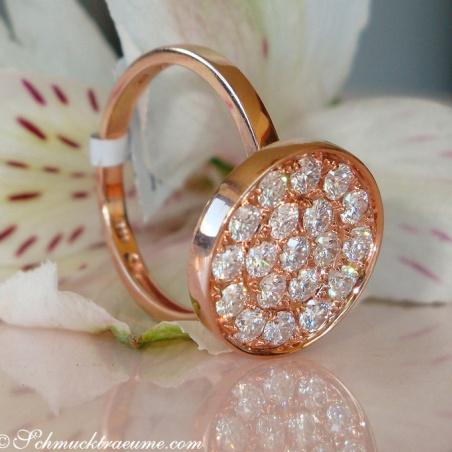 Unusual Diamond Ring in Rose Gold