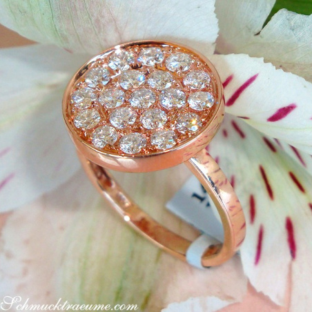Unusual Diamond Ring in Rose Gold