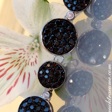 Interesting Hanging Earrings with Black Diamonds