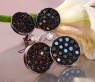 Interesting Hanging Earrings with Black Diamonds