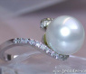 Südseeperle Ring mit braunen Diamanten