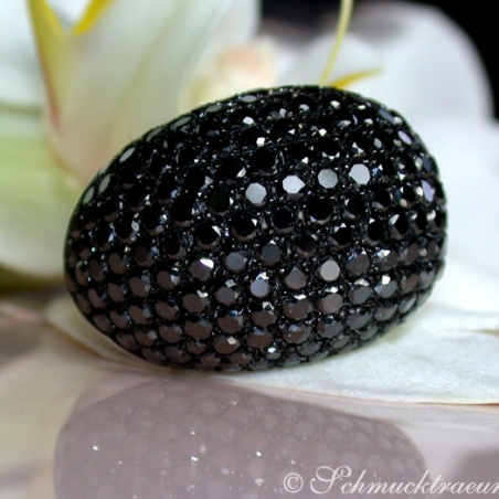 Huge Black Diamond Dome Ring