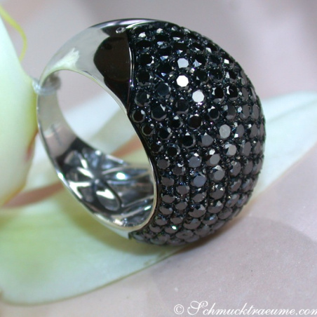 Huge Black Diamond Dome Ring