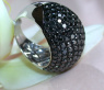 Huge Black Diamond Dome Ring