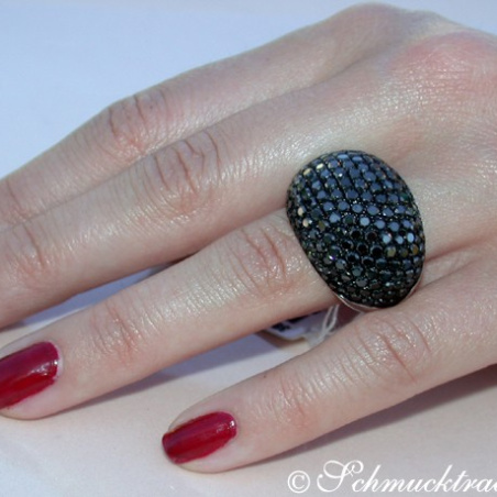 Huge Black Diamond Dome Ring