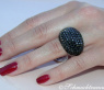 Huge Black Diamond Dome Ring