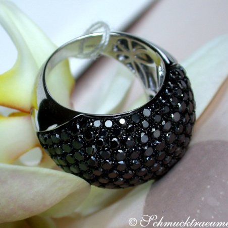 Huge Black Diamond Dome Ring