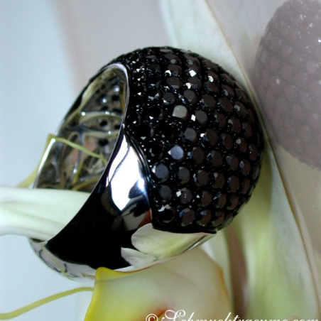 Huge Black Diamond Dome Ring