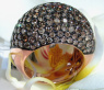 Huge Natural Brown Diamond Dome Ring