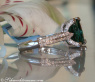 Feminine Green Tourmaline Ring with Diamonds