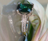 Feminine Green Tourmaline Ring with Diamonds