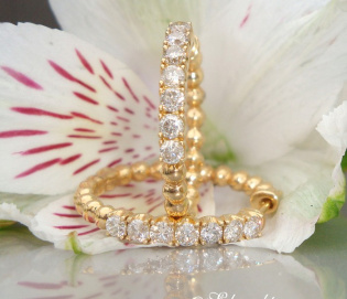 Attractive Diamond Hoop Earrings (Ø 25 mm)