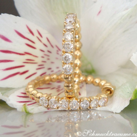 Attractive Diamond Hoop Earrings (Ø 25 mm)