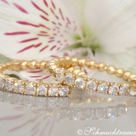 Attractive Diamond Hoop Earrings (Ø 25 mm)