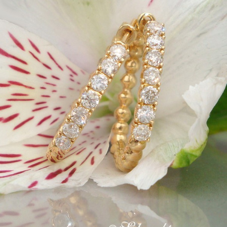 Attractive Diamond Hoop Earrings (Ø 25 mm)