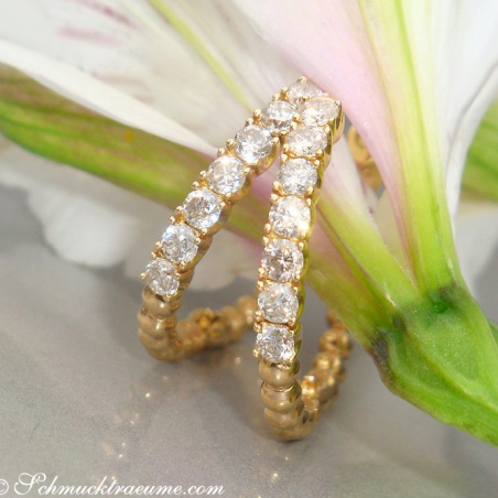 Attractive Diamond Hoop Earrings (Ø 25 mm)