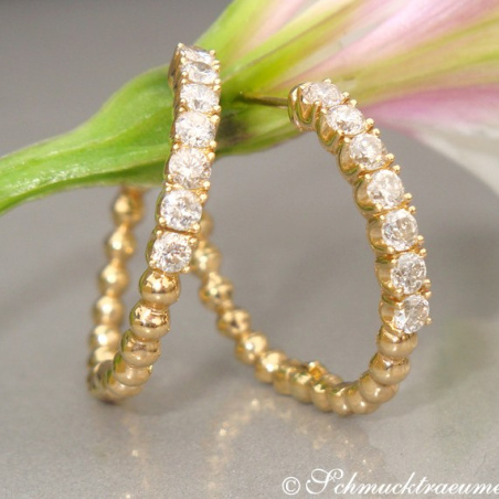Attractive Diamond Hoop Earrings (Ø 25 mm)