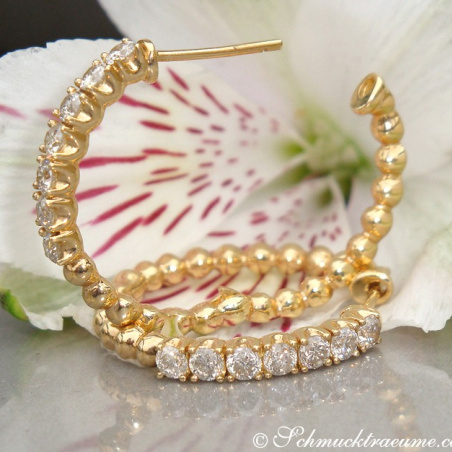 Attractive Diamond Hoop Earrings (Ø 25 mm)