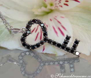 Cute Black Diamond Key Pendant