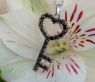 Cute Black Diamond Key Pendant