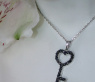 Cute Black Diamond Key Pendant