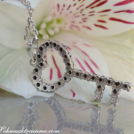 Cute Black Diamond Key Pendant