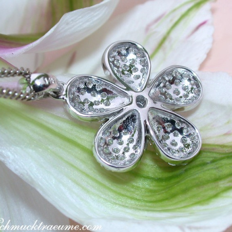 Feminine Diamond Flower Pendant