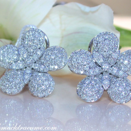 Feminine Diamond Flower Studs