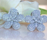 Feminine Diamond Flower Studs