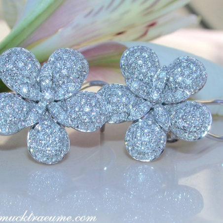 Feminine Diamond Flower Studs