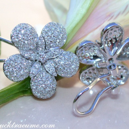 Feminine Diamond Flower Studs